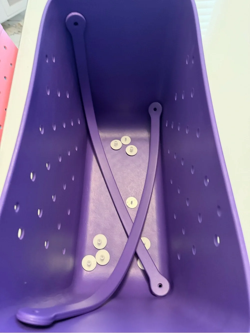 Purple Plastic Storage Basket - Versatile Home Organizer